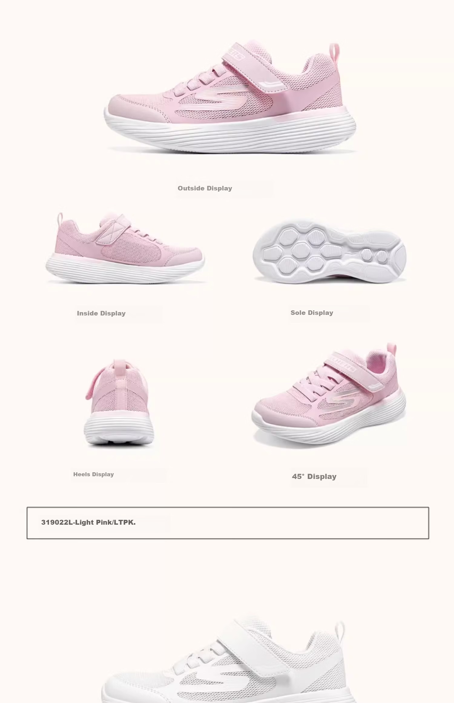 Skechers Elementary School Girls' Lightweight Non-Slip Training Shoes, Breathable Running Sneakers for Children, Model 319022L 23