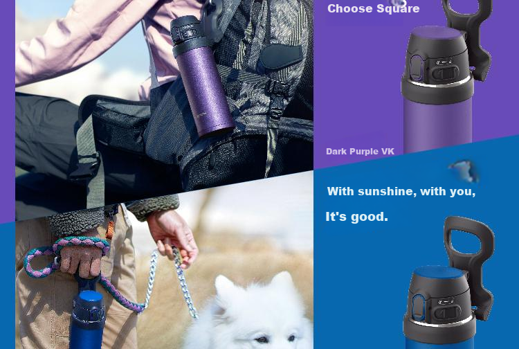 Zojirushi QAF60 Lightweight Portable Large Capacity Stainless Steel Outdoor Sports Water Bottle 600ml RK 8