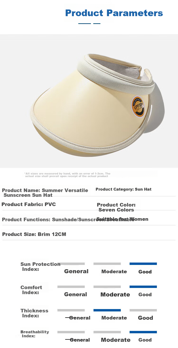GLO-STORY Sun Hat for Women, Rollable Storage, Face Protection, Visorless Outdoor Cycling Sun Hat WMZ124017 4
