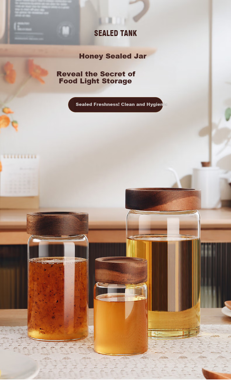 CRISTALGLASS Food-Grade Sealed Glass Jar for Coffee, Tea, Honey, Candy, Snacks, Kitchen Dry Goods Storage Container for Grains And Cereals 1300ml 1