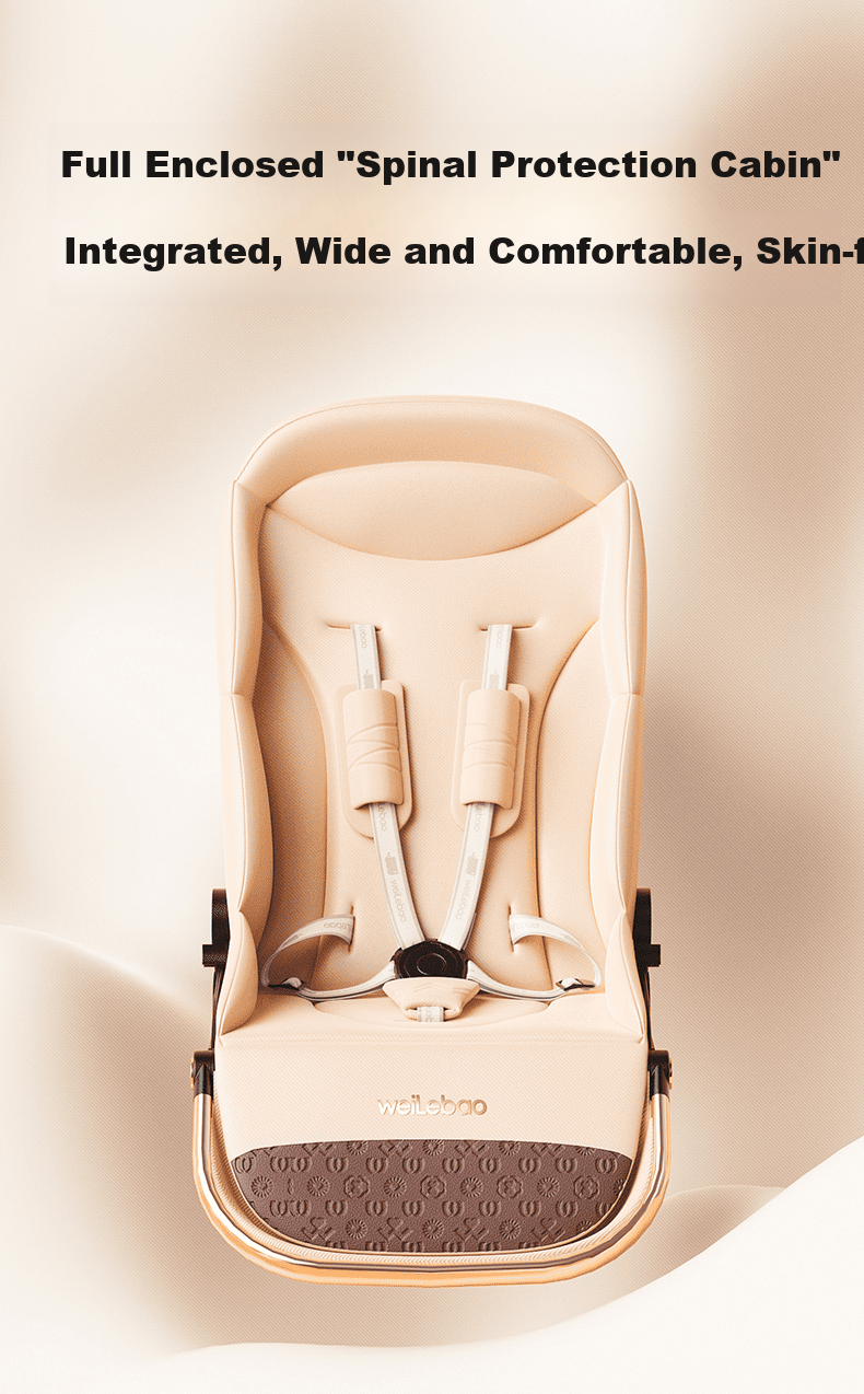 Welebao Huhangjia Baby Stroller Convertible Recline One-Key Folding Reversible High Landscape Lightweight Newborn Infant Pushchair B 23