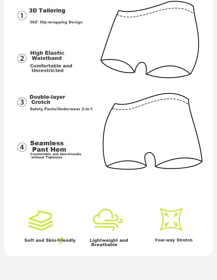 Dingguagua Girls' Safety Shorts And Underwear Two-In Anti-Exposure Children's Ice Silk Shorts Girls' Summer Thin Base Layer Protective Pants 4