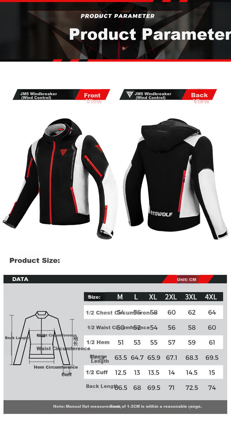 MOTOWOLF Motorcycle All-Season Riding Jacket, Windbreaker for Men And Women, Casual Windproof And Crash-Resistant Motorcycle Gear 14