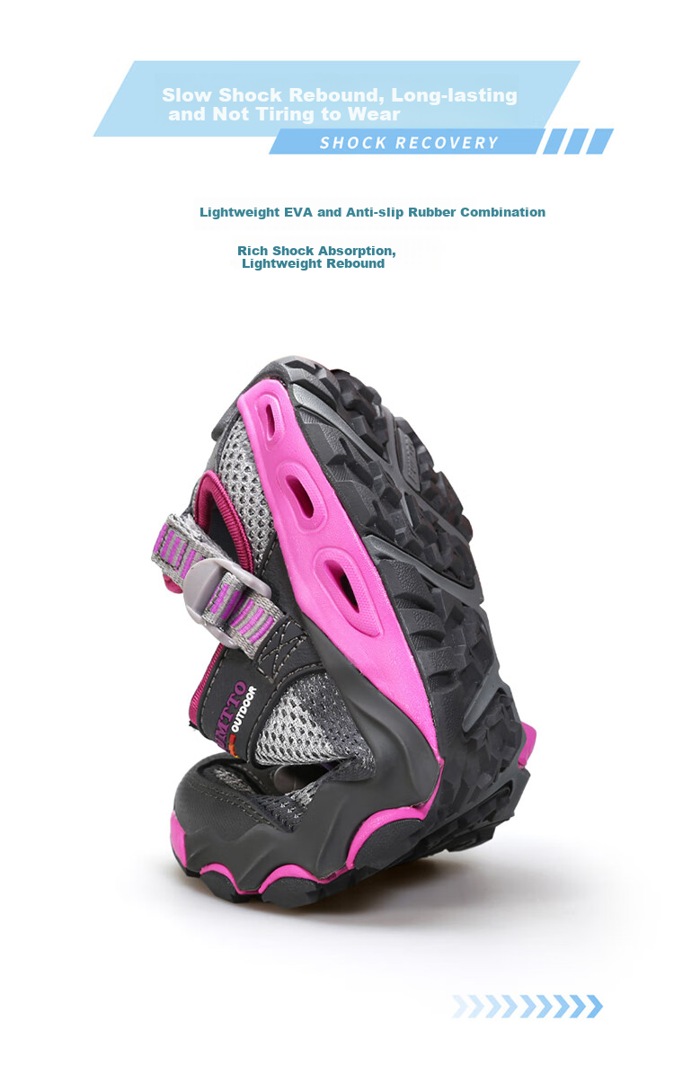 HUMTTO Summer River Tracing Shoes, Breathable Quick-Drying Outdoor Water Shoes, Comfortable Shock-Absorbing Hiking Shoes for Women, Beige/purple, Size 38 5