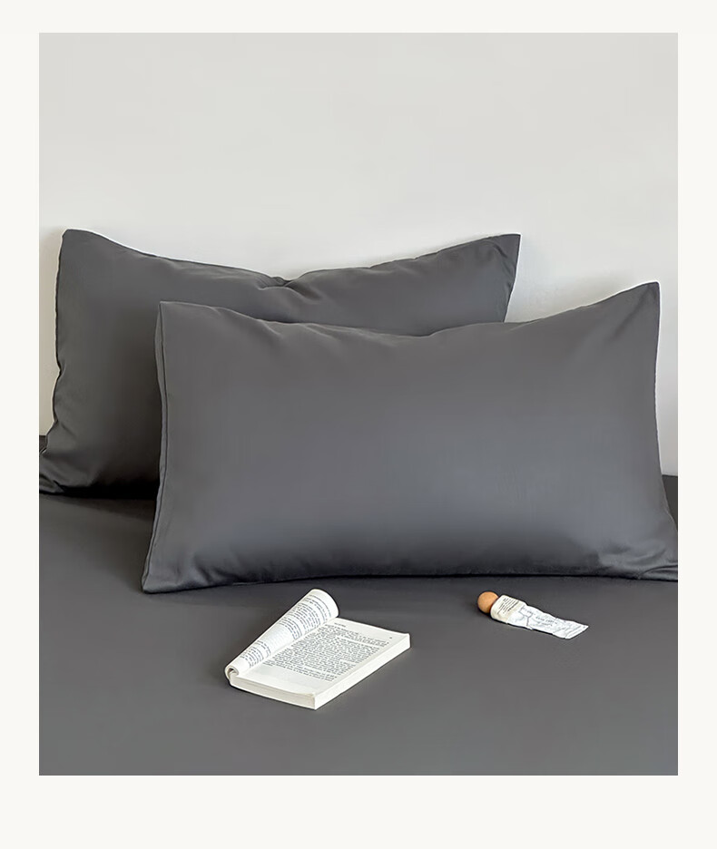 Hodo Class A Pure Cotton Pillowcase Machine Washable Single Pillow Cover Thickened Inner Core Cover 48x74cm Dark Gray One Piece 4