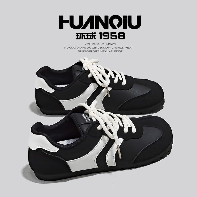 Кроссовки HUANQIU, женские, черные, модель 2025 Autumn Popular Niche Original Casual Shoes, Versatile, размер 38