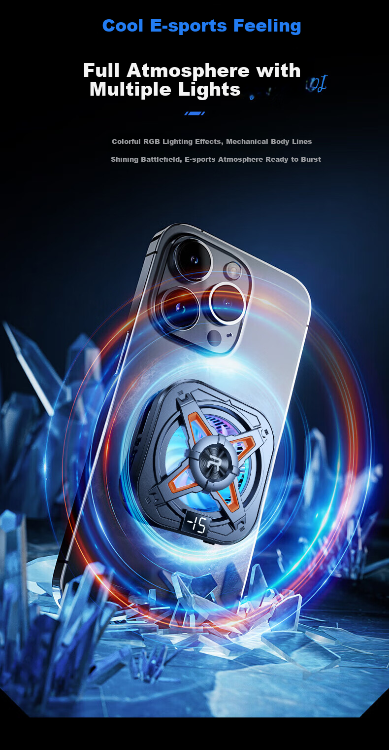 REMAX REMAX Magnetic Phone Cooler, Gaming And Live Streaming Cooling Device, Lightweight at Only 63g, Semiconductor Cooling Back Clip, Suitable for Apple Tablets, Red Magic, IQOO AI 24