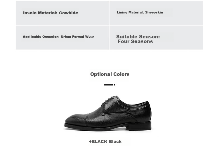 Goldlion Men's Derby Shoes, Business Formal Shoes, Fashionable And Comfortable Leather Shoes G521330304AAA Black Size 39 16