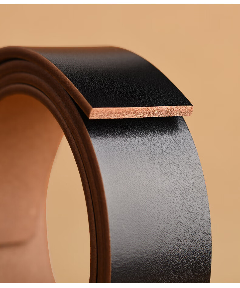 JEEP Leather Belt for Men, Top-Grain Cowhide, Toothless Inner Belt, Casual High-End Trouser Belt, Birthday Gift for Boyfriend Or Husband 4