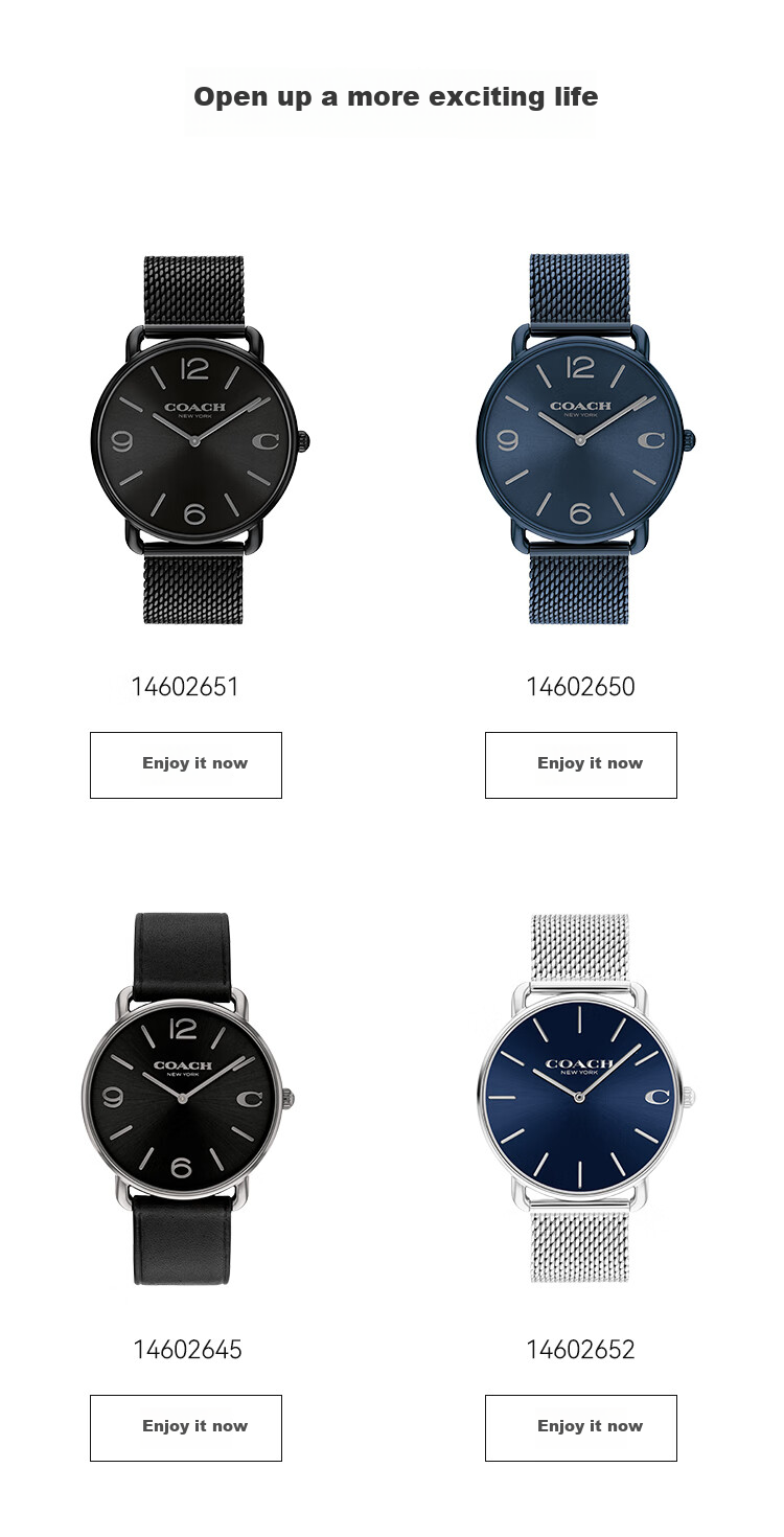 COACH ELLIOT Series Steel Band Quartz Men's Watch 14602650, Recommended by Kong Xue'er, Gift/giving 8