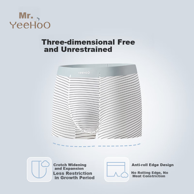 YEEHOO 7A Antibacterial Modal Youth Underwear for Ages 12-16, Seamless Boxer Briefs for Boys