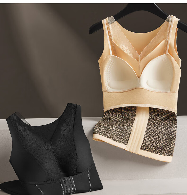 LangSha Postpartum Shapewear Slimming Vest with Chest Pads Strong Tummy Control Waist Cincher Seamless Thermal Tank Top for Women 2