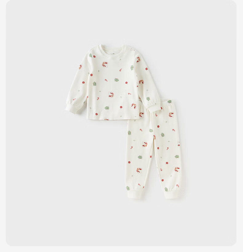 DAVE & BELLA Kids' Antibacterial and Anti-Mite Long-Sleeve Pajama Set for Girls, Autumn Wear 2