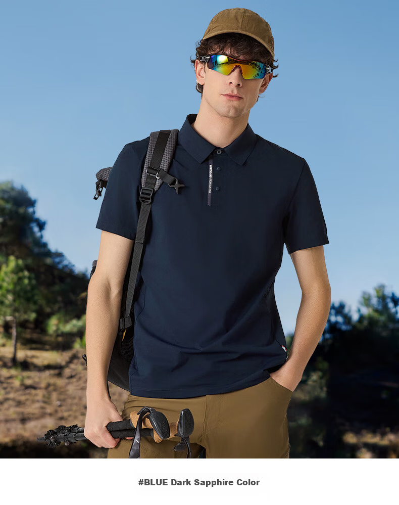 NORTHLAND Men's Moisture-Wicking Quick-Dry Polo Shirt, Outdoor Sun Protection, Elastic Antibacterial Collared Short-Sleeve T-Shirt for Me 11