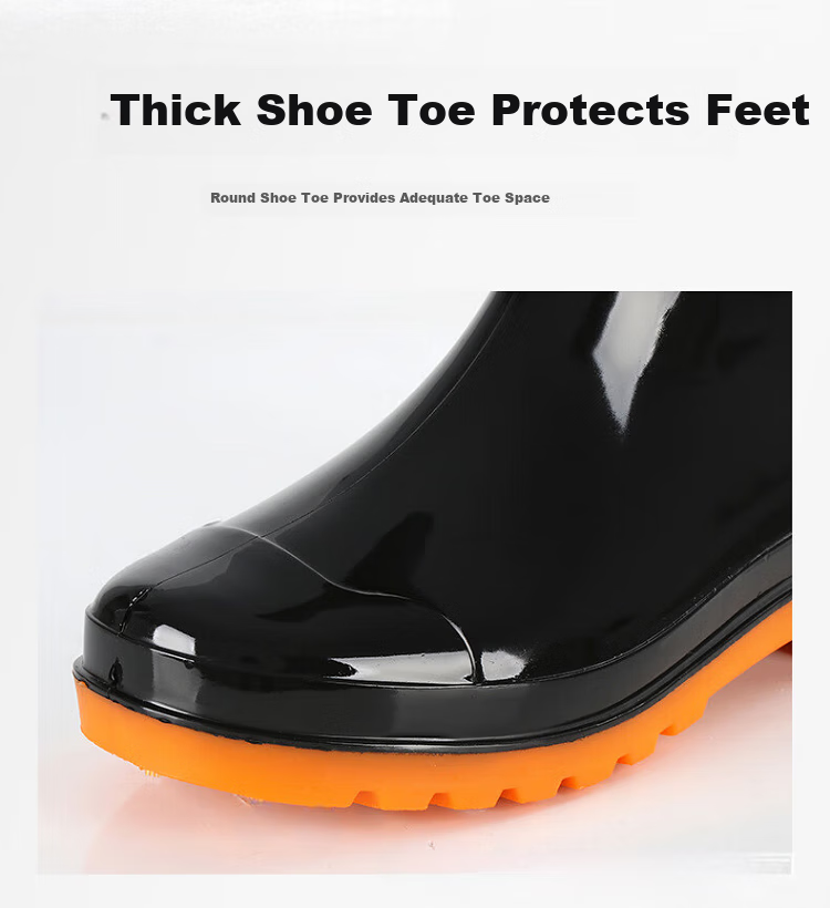 BAIGE Men's Construction Site Rain Boots Mid-Calf Non-Slip Flood-Resistant Rubber Sole Thickened Durable Breathable Size 44 2