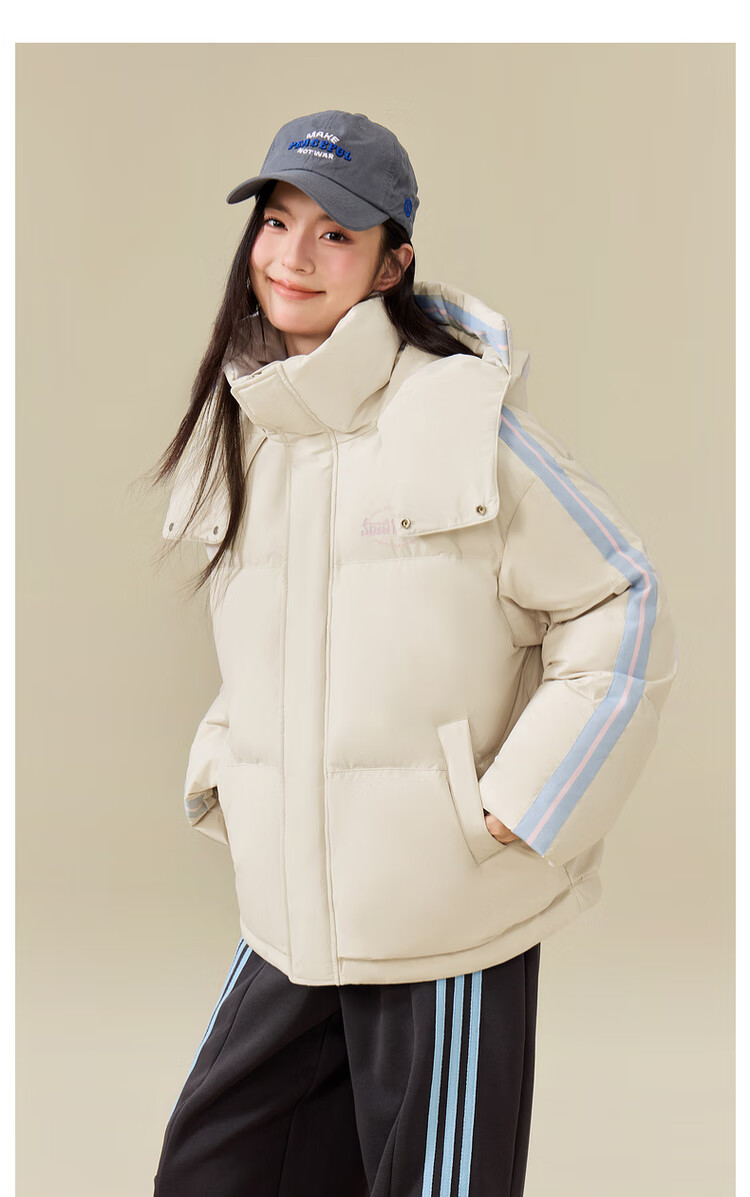 SNOWFLYING 2025 Autumn New Unisex Couple Short Hooded Down Jacket Energetic Sporty Youth Puffer Trend 6