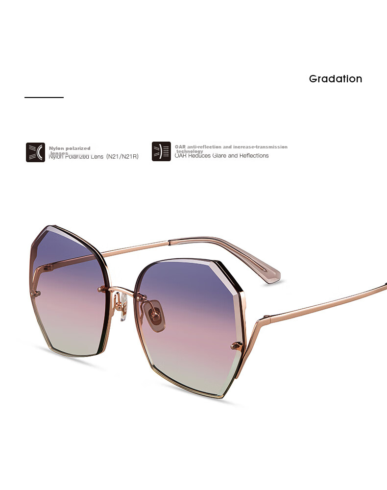 HELEN KELLER Sunglasses for Women, Gift, Slimming Gradient Color, UV Protection, Driving-Specific Glasses 2