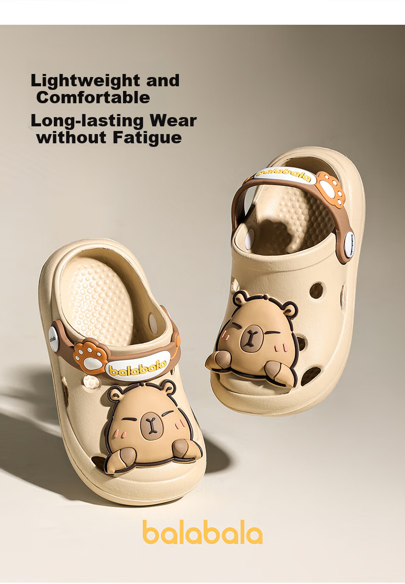 BALABALA Baby Sandals, Summer Cute Cartoon Home Slippers, Boys And Girls Closed-Toe Non-Slip Outdoor Shoes, Children's Beach Sandals 2