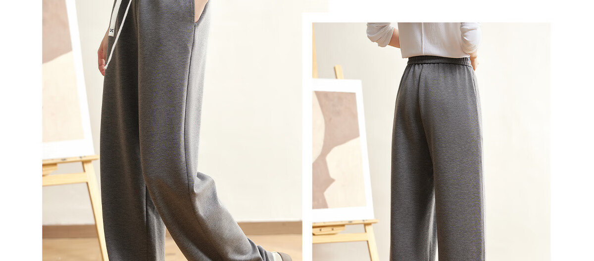 Halo Queen Women's Casual Pants with Drawstring Elastic Waist, Straight-Leg Trousers, Slimming, Figure-Flattering, Versatile Comfortable Pants, New Product H143R1013 4