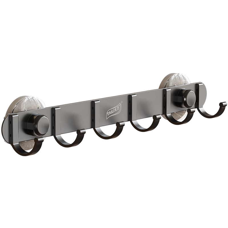Taili Suction Cup Hooks, No Drilling Required, Heavy-Duty Load-Bearing, for Bathroom Kitchen Entryway Wall-Mounted Hook Rack with 6 Hooks