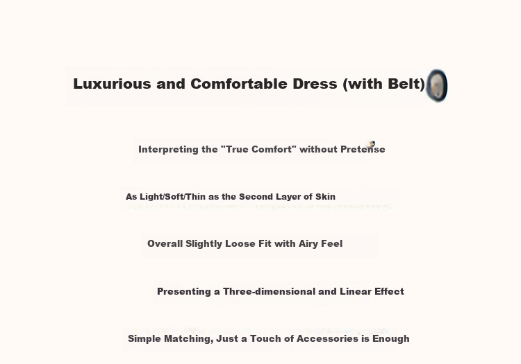 Dme (Unbelievably Comfortable) Spring And Autumn Delicate Jacquard Flared Seven-Quarter Sleeve Classical Button-Up Loose-Fitting Dress with Hidden Pockets 1