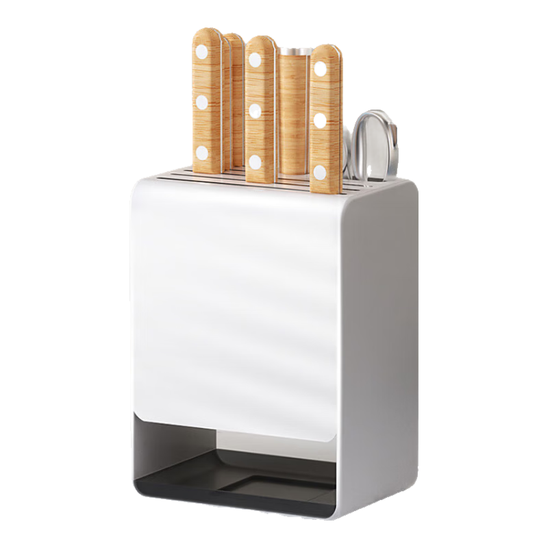 JD Jingzao Small White Knife Rack Kitchen Knife Storage Draining Organizer Multifunctional Wall-Mountable