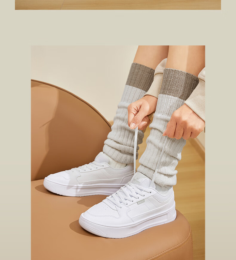 361° Women's Classic White Shoes for Autumn School Season Casual Board Shoes 682536622-1 7