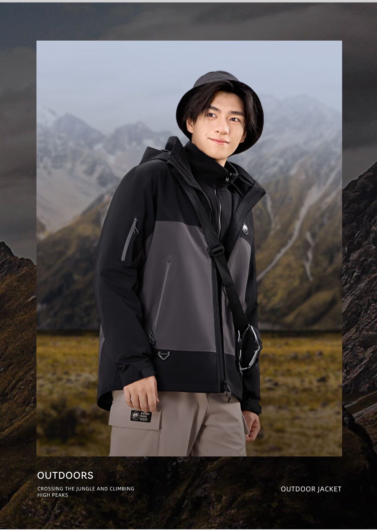 Xiongmao [China Xiongmao SE] Three-In Windproof And Waterproof Jacket for Men, Autumn And Winter Hooded Mountaineering Coat for Women 1613, M 18