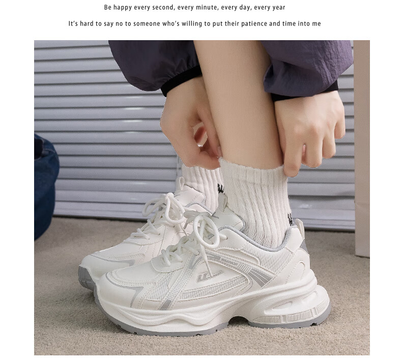 Warrior Women's Sneakers 2026 Spring New Leather Dad Shoes Thick Sole Height Increasing Couple Versatile Running Shoes 6