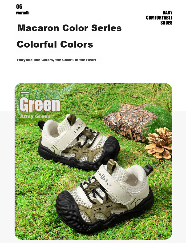 Tomberk Toddler Walking Shoes Boys Baby Shoes Spring Summer Mesh Shoes Infant Soft Sole Functional Shoes Girls Kids Shoes Military Green Size 16 2