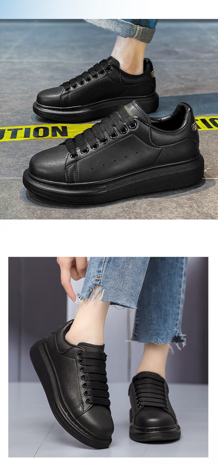 TonLion Women's Shoes, Autumn Thick-Soled White Sneakers, Casual Skateboard Shoes for Women, Versatile Sports Shoes, White And Black, Size 35 18