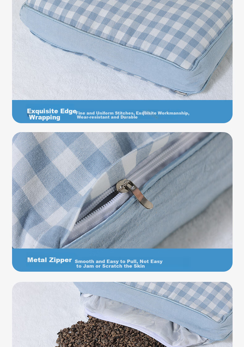 Grace Buckwheat Pillow, 100% Buckwheat Hull Pillow, Cervical Pillow for Sleeping, Single Pack 10