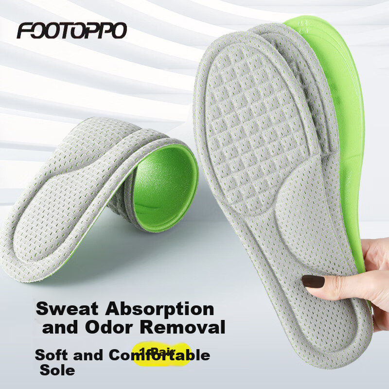 FOOTOPPO Nano Odor-Resistant Insoles for Men And Women, Sweat-Absorbing Breathable Non-Stuffy Sports Antibacterial Deodorizing Ultra-Soft Shoe Inserts for Me