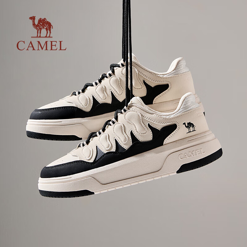 Мужские кроссовки CAMEL, удобные, легкие, увеличивающие рост, универсальные, в стиле ретро, низкие кеды для скейтбординга G15AX48057, бежево-черные, размер 41