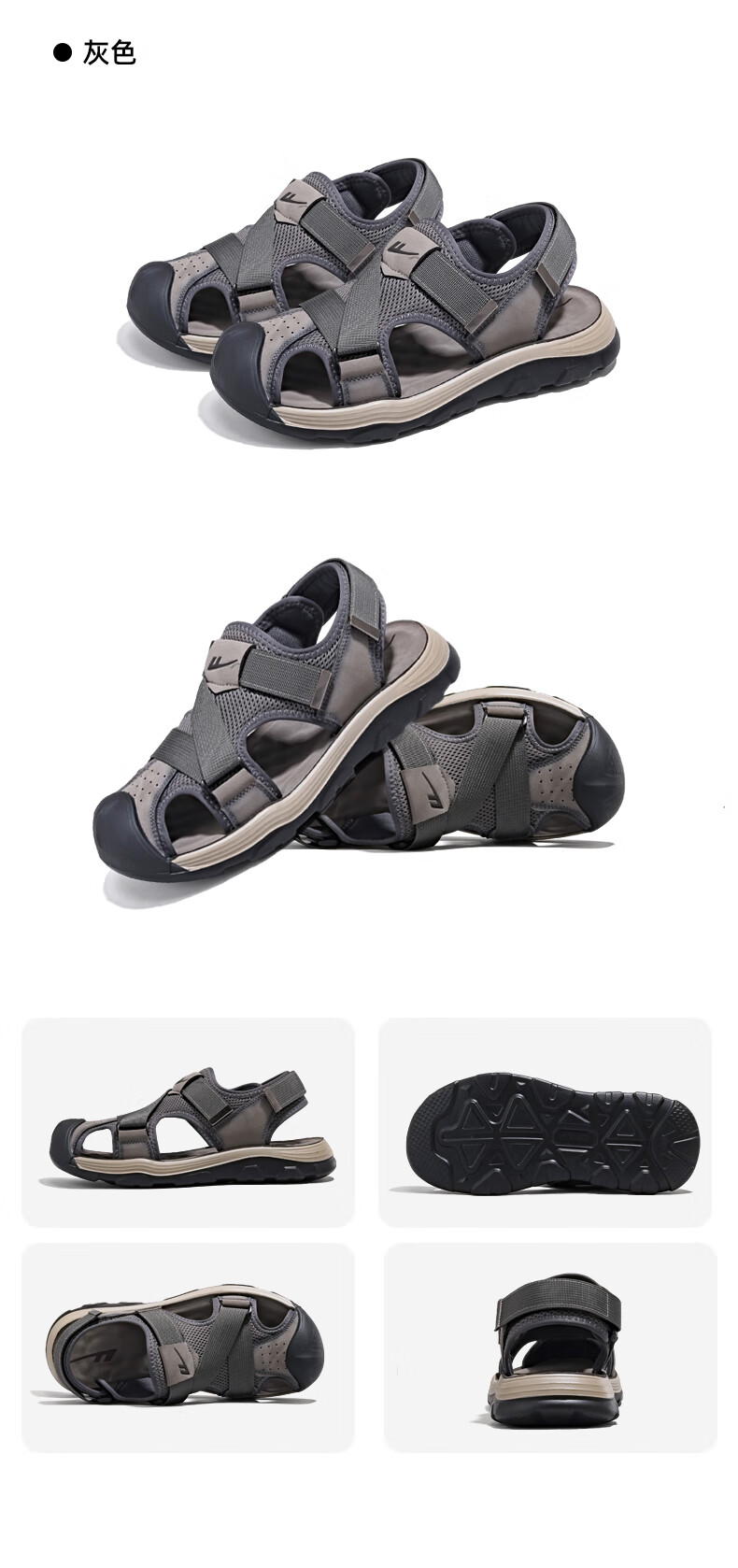 Warrior Official Sandals for Men, Summer Closed-Toe Beach Shoes, Outdoor Stream Tracing Shoes, Men's Hole Shoes, Hollow Breathable Shoes for Me 3