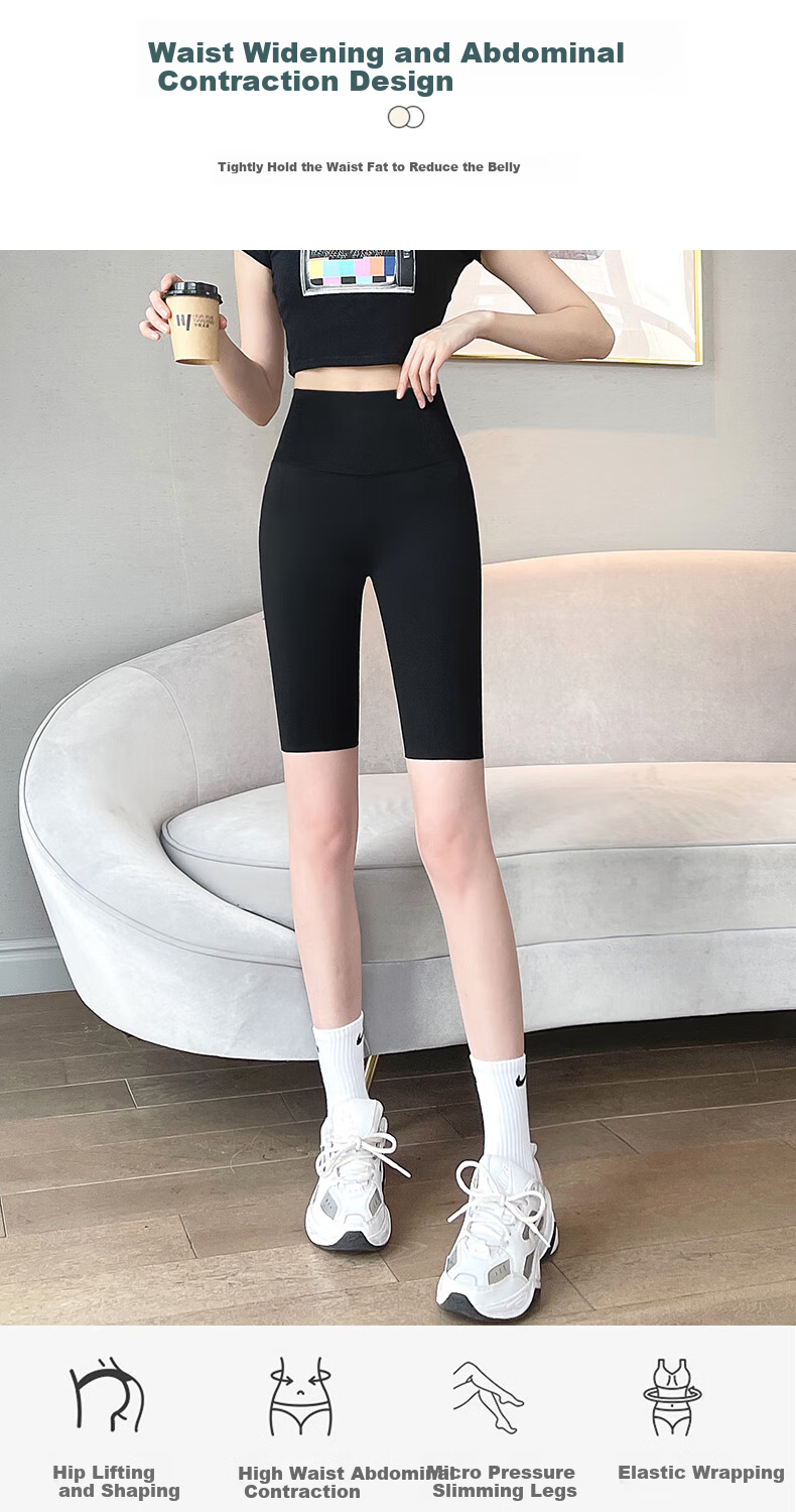 Langsha Women's Cycling Shorts with Tummy Control, Slim Fit, Lightweight, Anti-Chafing, Seamless Shark Leggings for Outdoor Wear 11