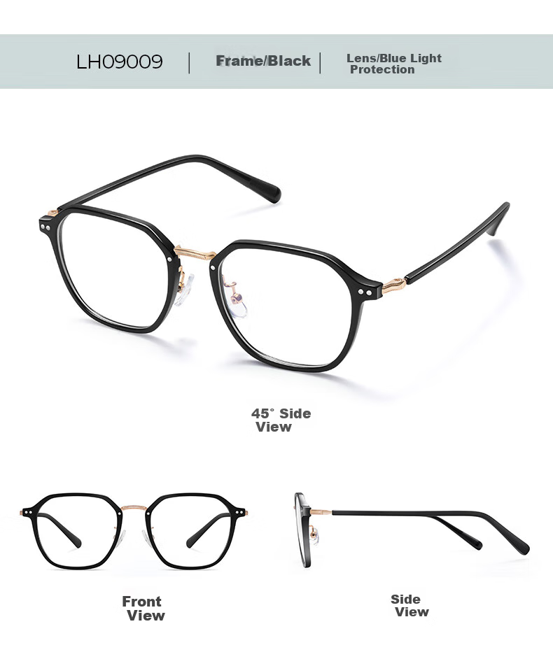 LOHO Non-Prescription Blue Light Blocking Glasses, Trendy Slimming Brightening Eyeglass Frames, Anti-Radiation Eye Protection Glasses LH09009 15