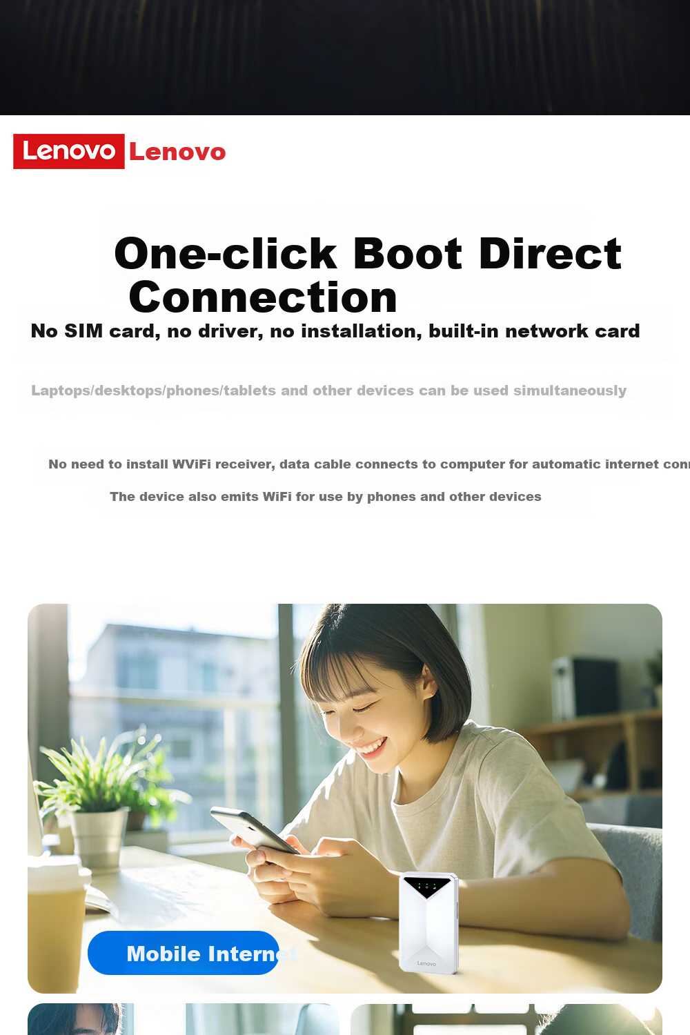 Lenovo Portable WiFi 6 5G 4G Wireless Mobile Universal Data SIM Card Unlimited Travel Network Car Router Laptop 2026 New Nationwide 12