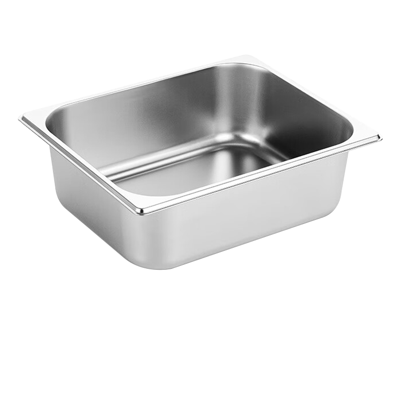 Vinas Stainless Steel Commercial 1/2 Size Buffet Serving Bowl 10cm Canteen Food Serving Bowl Without Lid