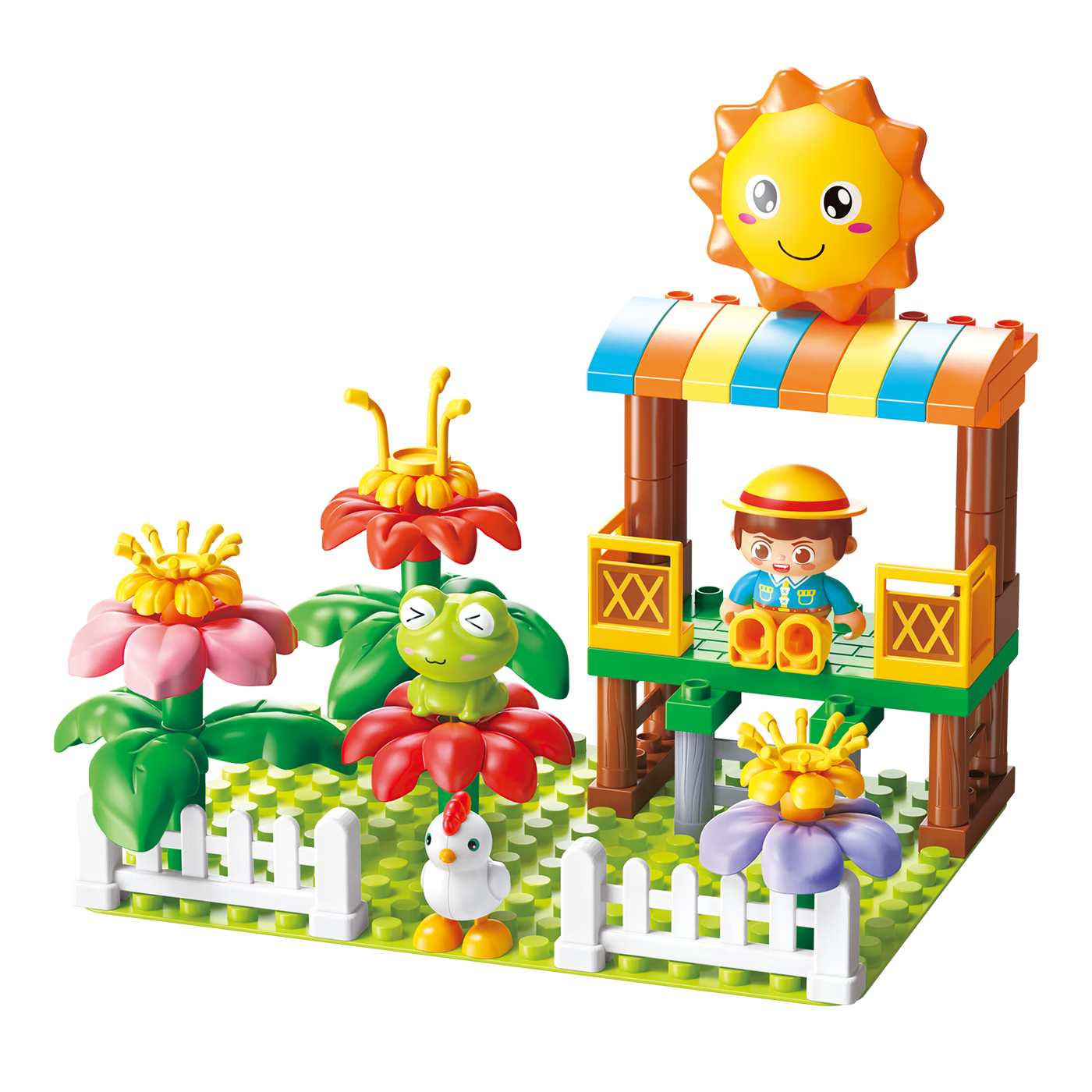 FEELO Compatible LEGO Large Building Blocks Children's Assembly Toy Boys Girls Birthday Gift 58 Pieces Garden L3103