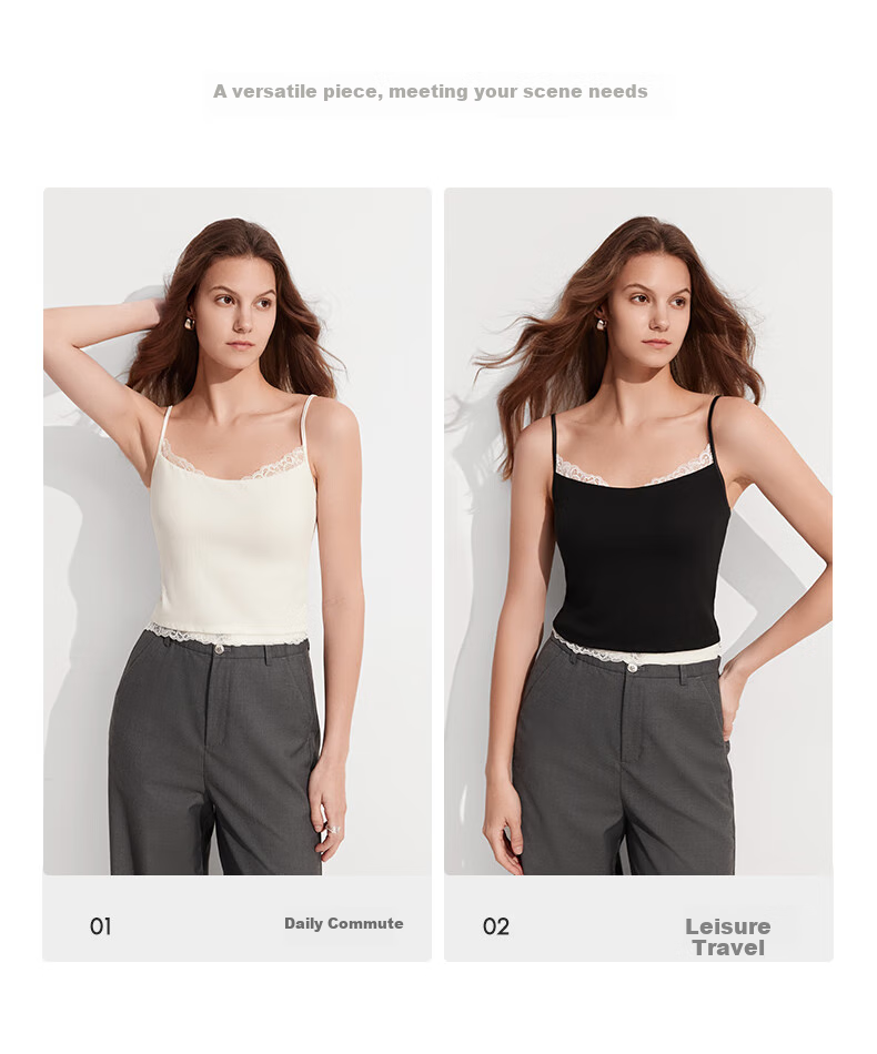 MiiOW Women's Camisole Tank Top [Modal Silk Cool Touch] with Built-In Bra Pads, Beautiful Back Design, Inner Wear Or Outer Wear Base Layer 7
