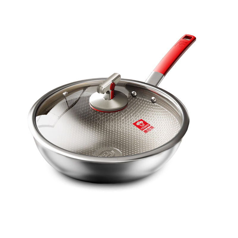 KOBACH Pure Titanium Wok, Non-Coated Flat Bottom Pan, Non-Stick Frying Pan, 30cm [Jingdong Exclusive], Dishwasher Safe