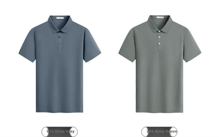 DANCING WOLVES [Elastic Chenille] Lightweight Quick-Dry Summer Casual Men's Short-Sleeve POLO Shirt, 015 Dark Gray, M(170) 7