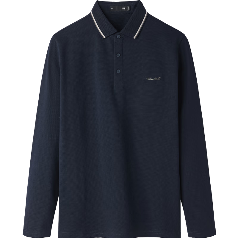 HLAHLA Men's Long Sleeve Polo Shirt 25 Lightweight Business Fashion Collar Autumn