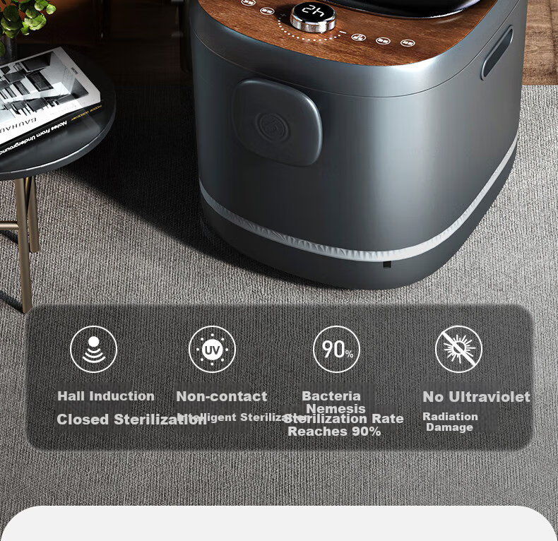 CLORIS UV Sterilization Foot Bath Basin, Calf Soaking Bucket, Fully Automatic Massage Electric Heating Deep Bucket, Mid-Autumn Festival Gift for Wife Or Parents F766B 5