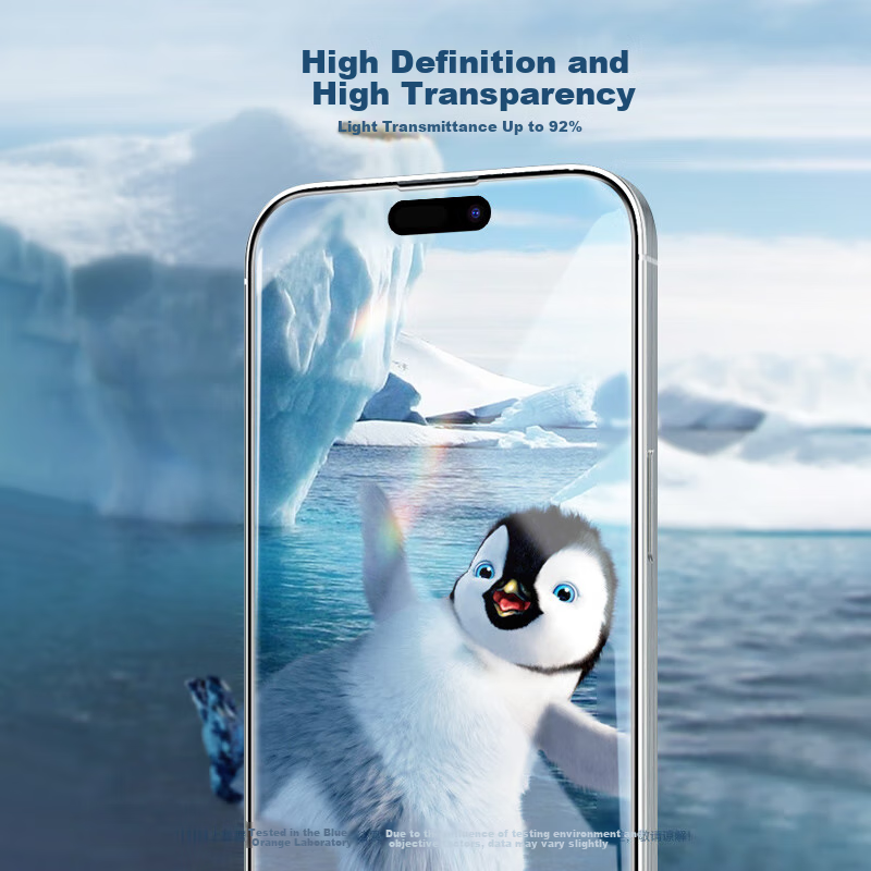 BLUEO Tempered Glass Screen Protector for Apple IPhone 16 Plus, IPhone 15 Plus Phone Film, HD Full Coverage Protective Film, Shatterproof Anti-Fingerprint Screen Protector