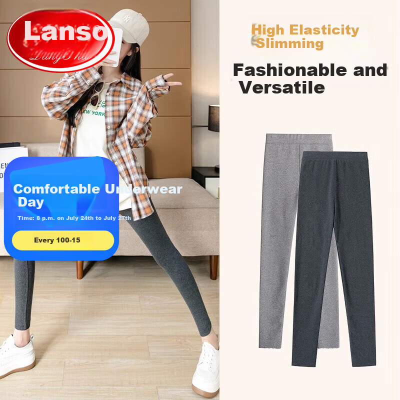 LangSha Women's Leggings for Outer Wear, High-Waisted Autumn Tight-Fitting Pants, Nine-Tenths Ankle-Length Slimming Leggings for Wome