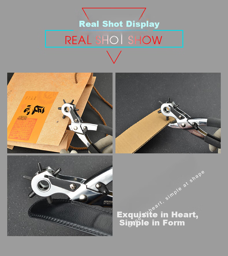 JERXUN Belt And Waistband Hole Puncher, Home Small Hole Puncher, Watch Strap Hole Puncher, Multi-Functional Hole Punching Pliers 2