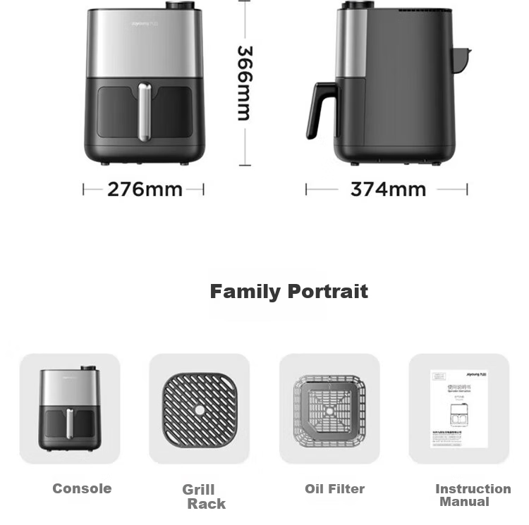 Joyoung Home Oil-Free Low-Fat French Fry Maker, 6.5L, No Flipping Required, Air Fryer with 3D Water-Filling Compartment, KL65-V576 41