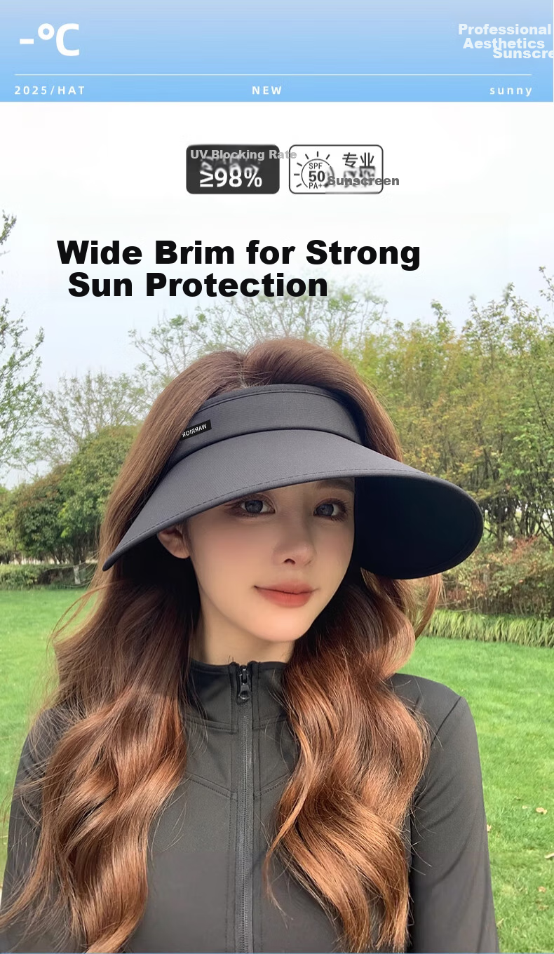 Huili Wide Brim Sun Hat for Women, Summer Visor Hat, UV Protection Outdoor Cooling Cap, Face-Covering Sun Hat, Sports Sunhat 1